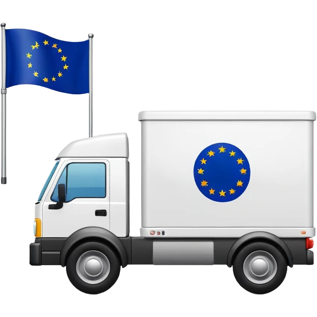 boxy cargo car with EU flag emoji