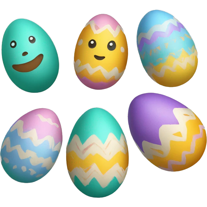 3 painted easter eggs emoji