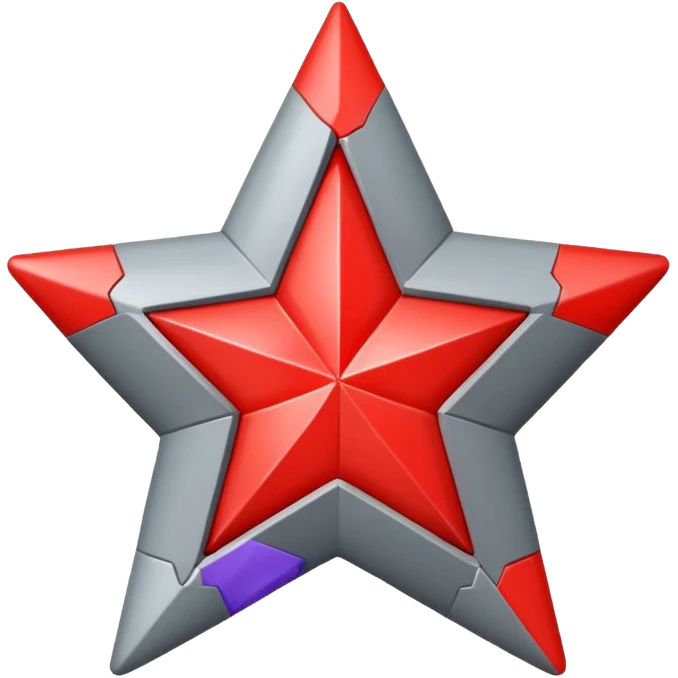  2d Grey star with red star on inside emoji