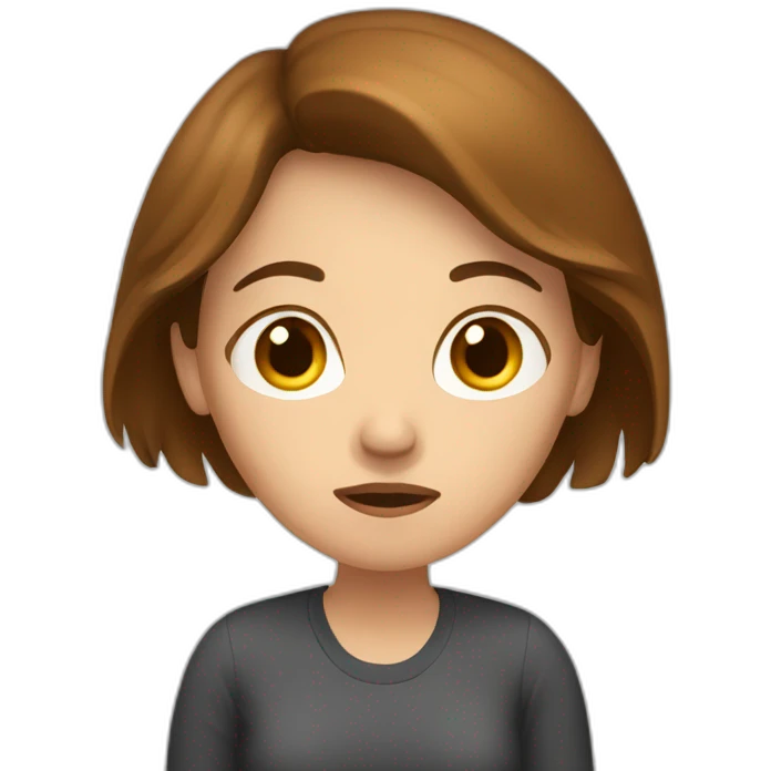 Anxious-women-with-brown-hair emoji