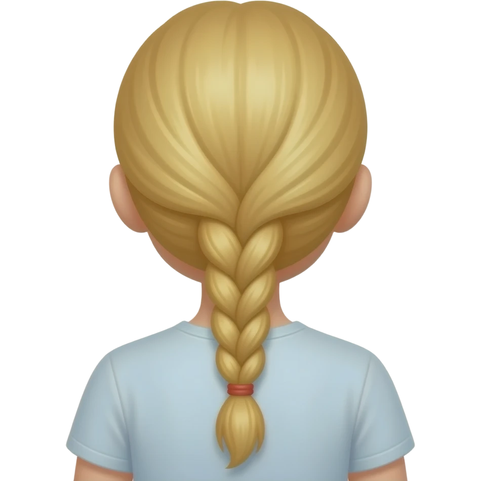 una chica rubia con una trenza de espaldas emoji