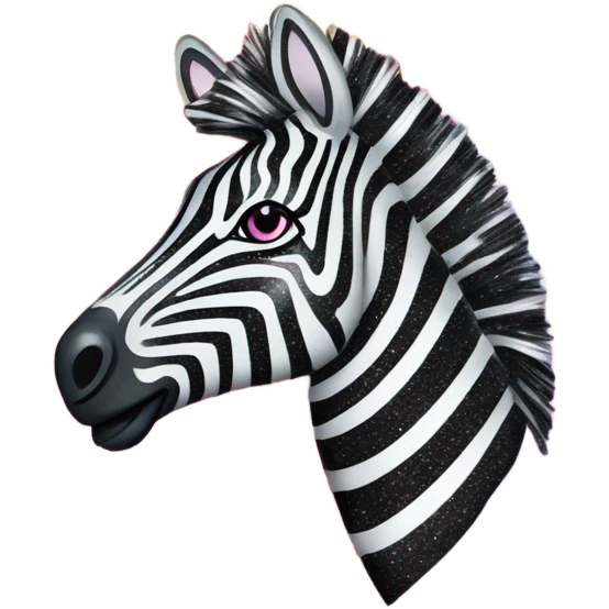 Lisa frank zebra with glitter rainbow stripes emoji