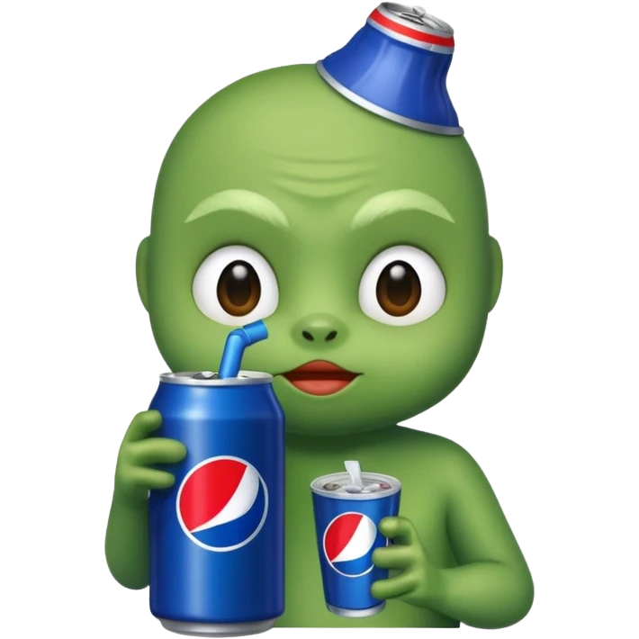 Grogu drinking a pepsi emoji