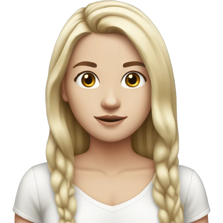 White Girl from Denmark full body pic straight hair emoji