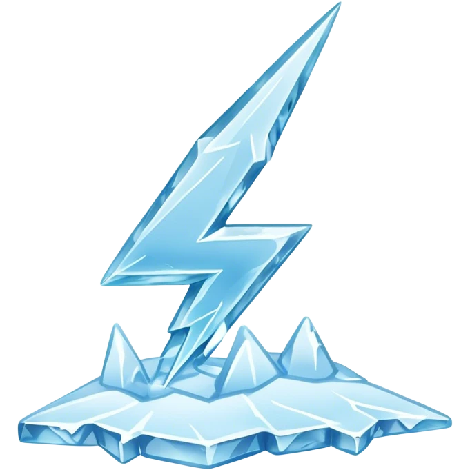 Four sided lightning bolt made of ice emoji