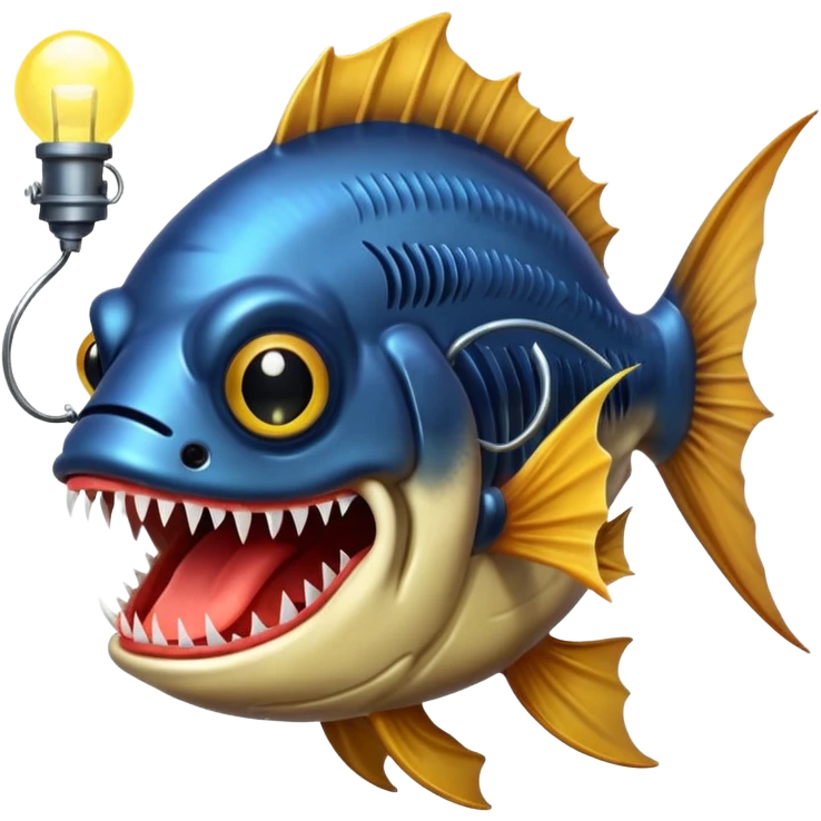 Angler Fish – Large mouth with sharp teeth and light lure emoji