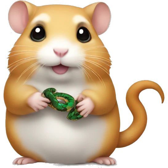 Hamster holding a snake emoji