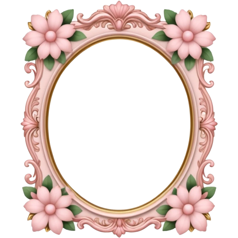 feminine photo frame with soft pinks and floral accents emoji