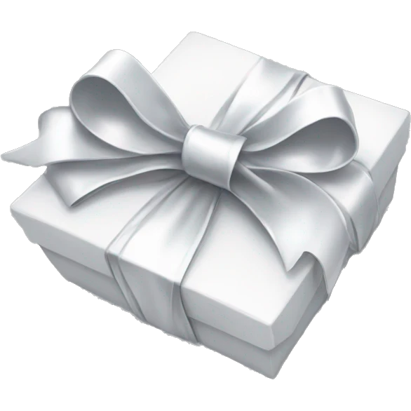 White aesthetic clean Christmas present silver bow  emoji