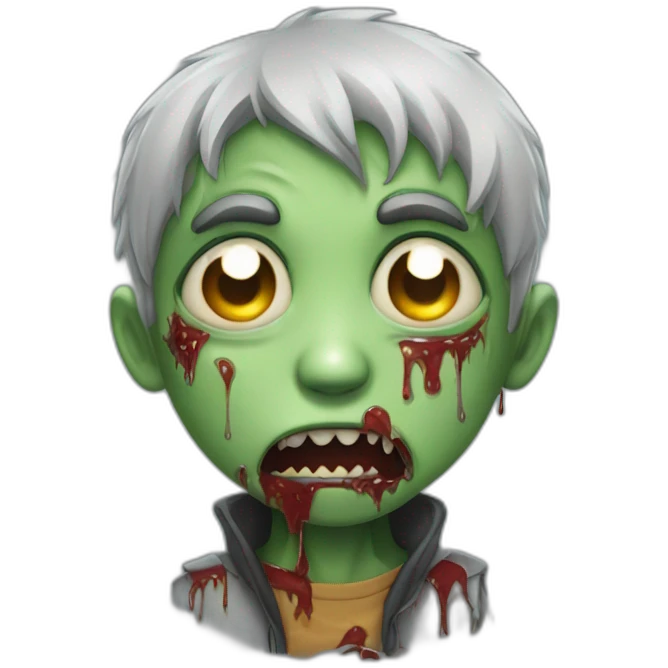 Boy dressed as a zombie see candy crying tears for candy emoji
