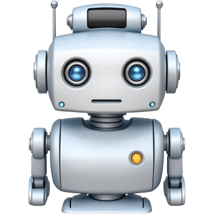 white ai old robot toy emoji