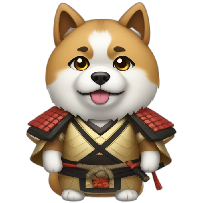 Akita inu dressed as a samurai emoji