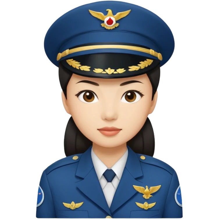 Asian female. Air Force military  emoji