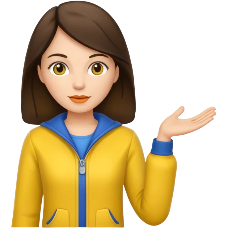 brunette woman with yellow dutch clothing emoji