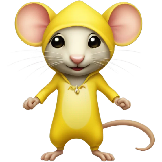 Rat wearing a banana costume  emoji