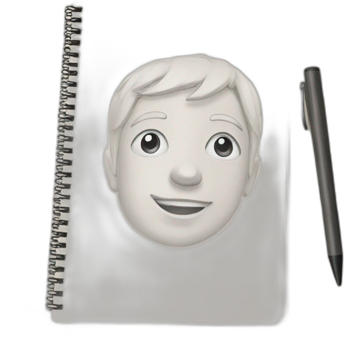 notebook with drawings emoji