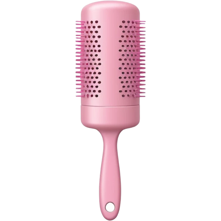 light pink cylindrical hair brush, with visible bristles emoji