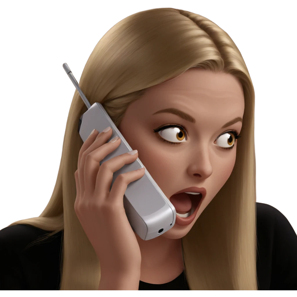 blonde girl talking on phone emoji