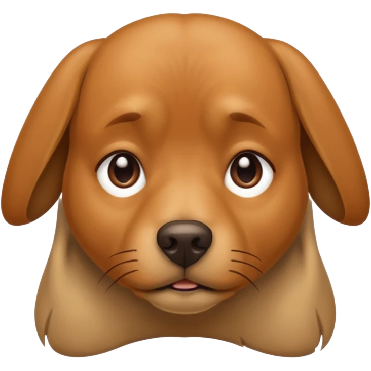 Brown dog whimpering emoji