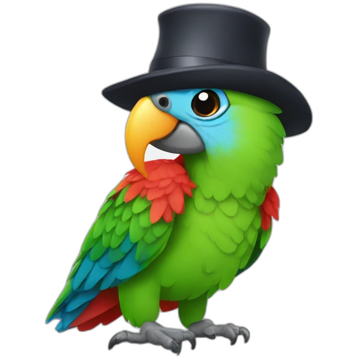 Parrot with a hat emoji
