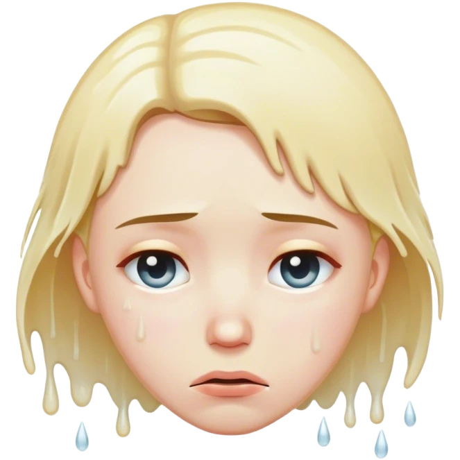A wet person drained, and sad looking down, feeling like quitting emoji