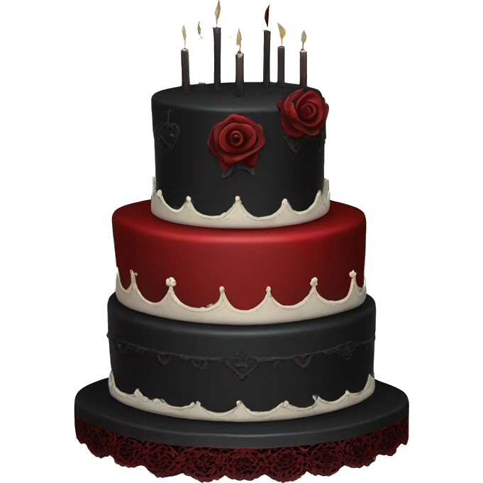 Gothic Black and red vintage cake emoji