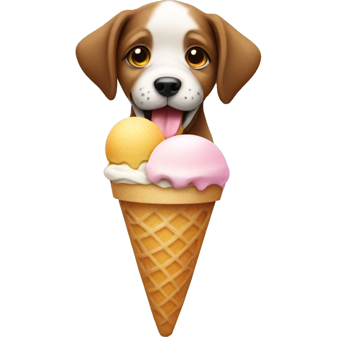 Puppy with icecream emoji