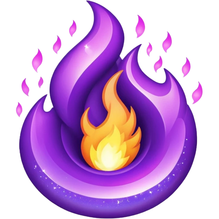 glitter purple fire emoji