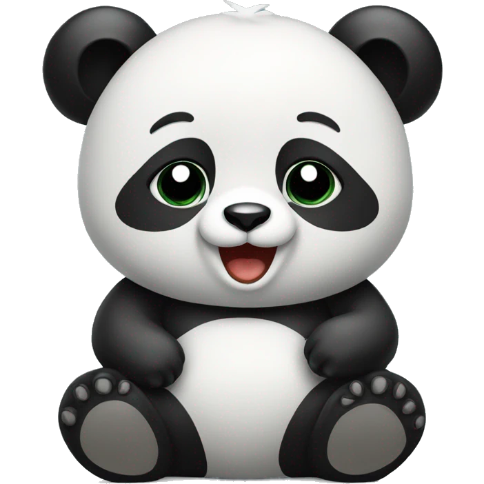 sitting happy panda emoji