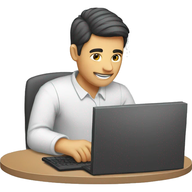 man working in computer emoji