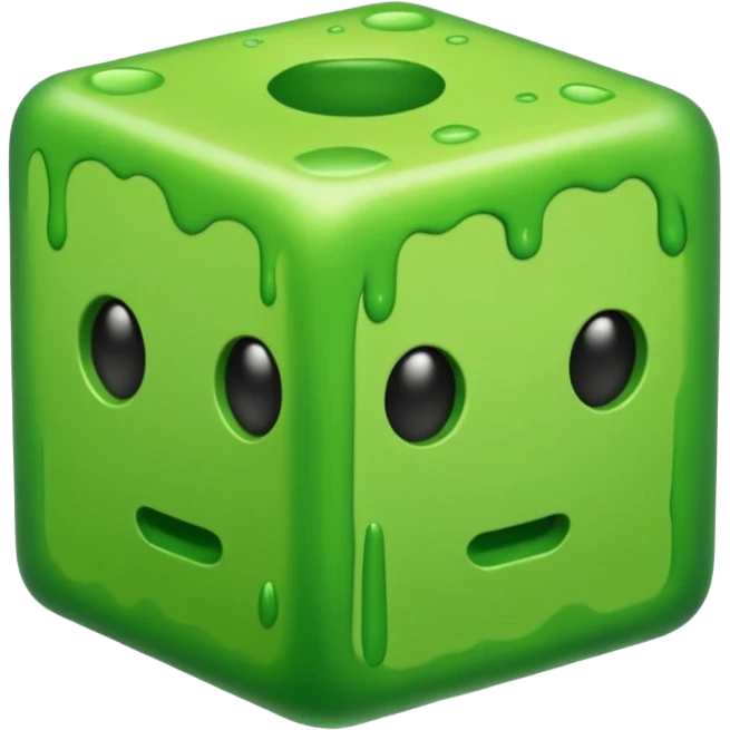 green slime block, matte, no face emoji