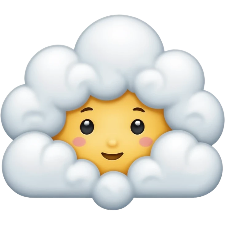 white cloud - like thinking sign emoji