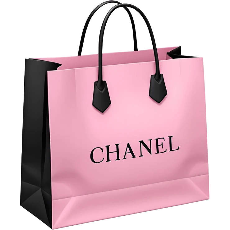 Victoria secret shopping bag and Sephora shopping bag and Chanel shopping bag emoji