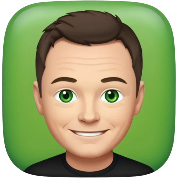 Tony Mortimer with green eyes emoji