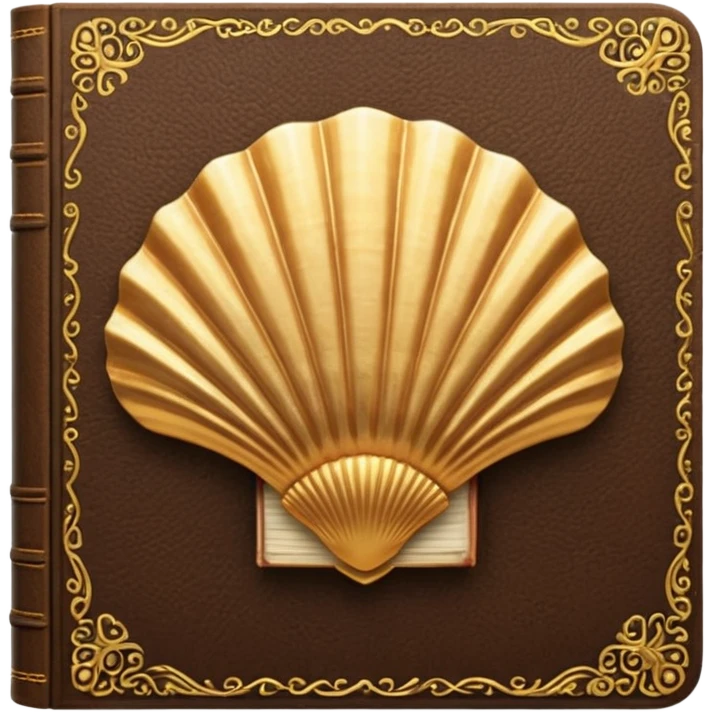 Scallop gold shell + small book emoji
