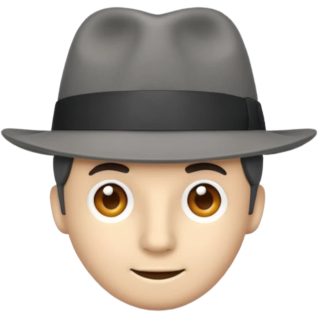 only a gray fedora emoji