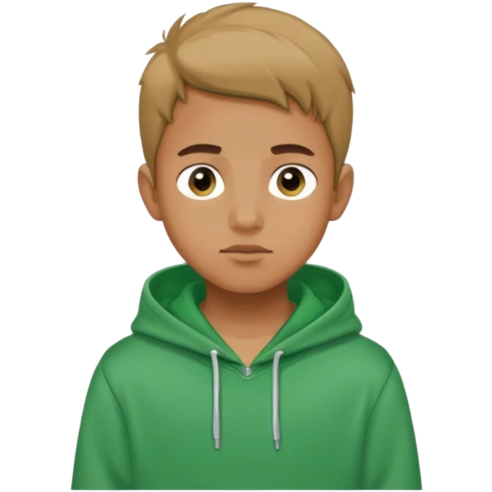 portrait of a boy in green hoodie emoji
