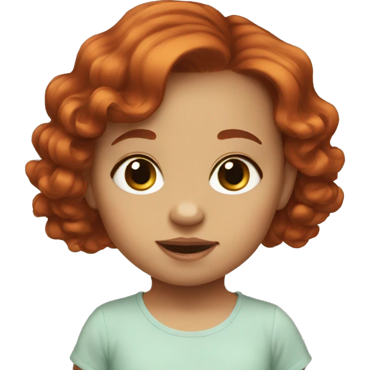 Baby girl auburn hair emoji