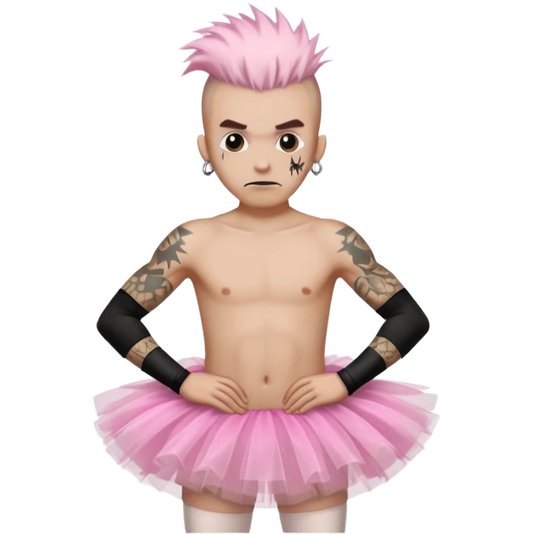 un mec style punk avec un tutu emoji