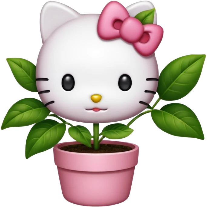 Hello Kitty holding a plant  emoji