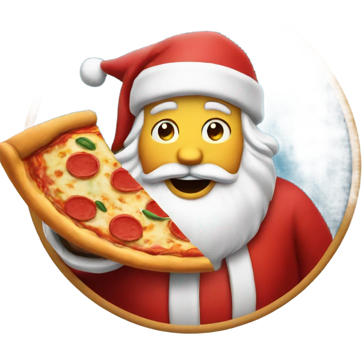 Santa comiendo pizza emoji