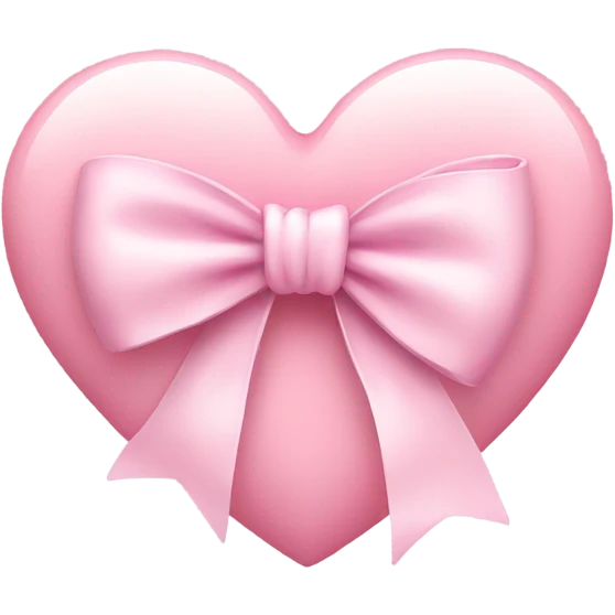 Light pink heart with a bow on it  emoji