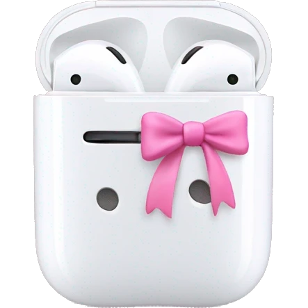 airpod with pink bow emoji