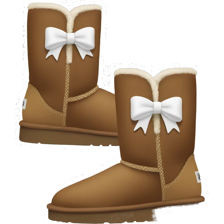 brown ugg boots with white bow on back emoji
