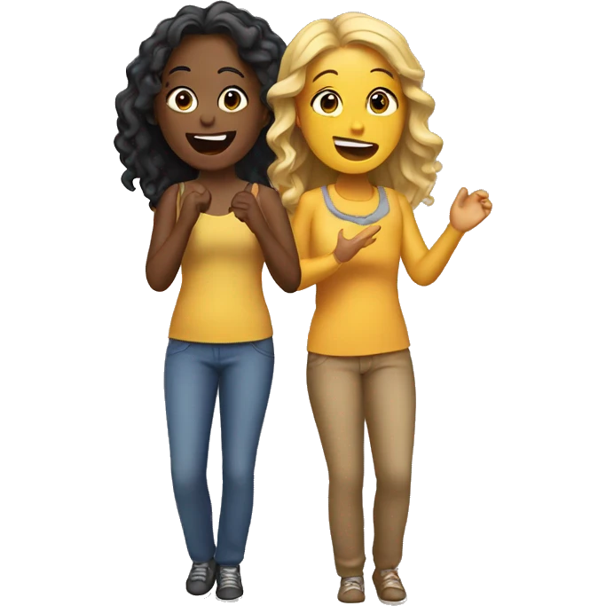two girls singing  emoji