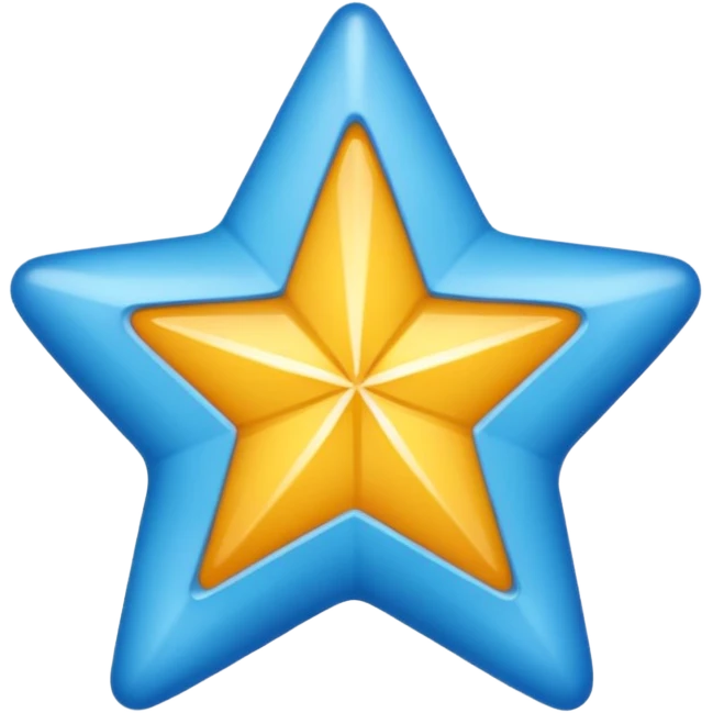 Ayúdame a crear un emoji de una estrella de 12 puntos azul con un chulo blanco en el medio emoji