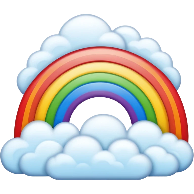 A glowing rainbow arching across drifting clouds. emoji