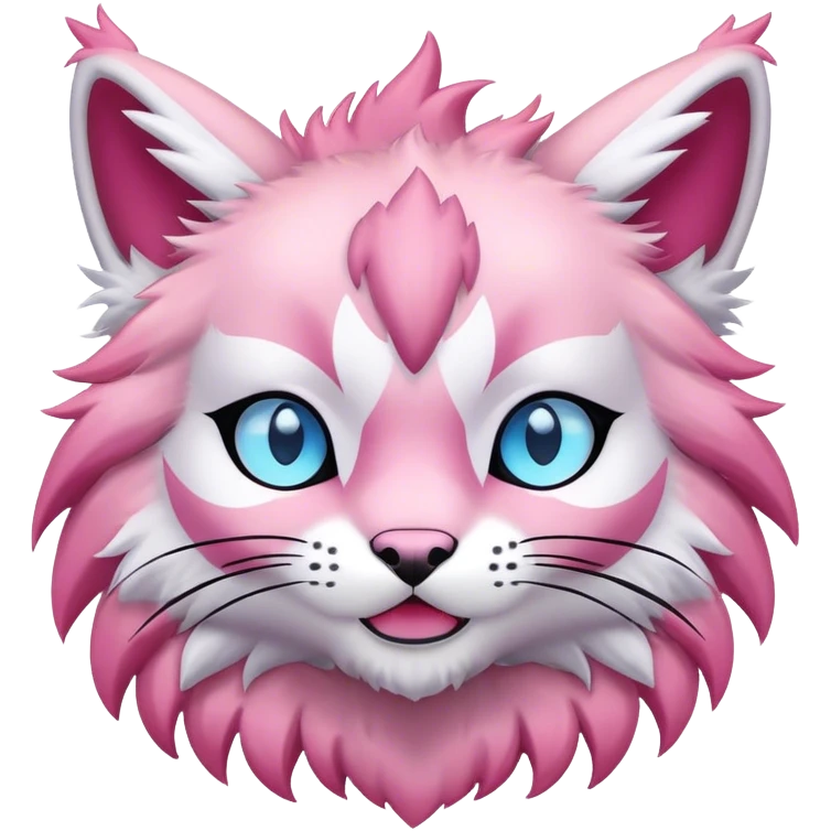 A pink lynx-fakemon-Digimon-creature-hybrid emoji
