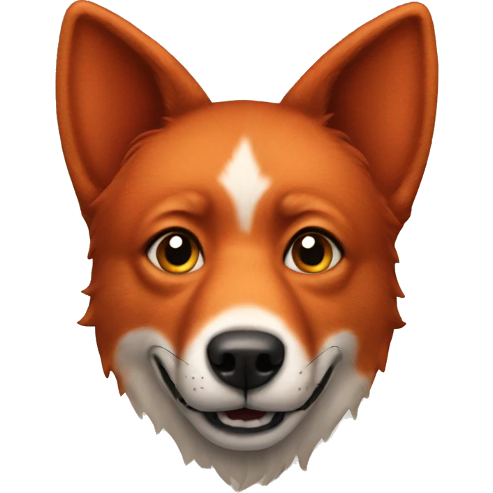 A red dog that looks like a fox emoji