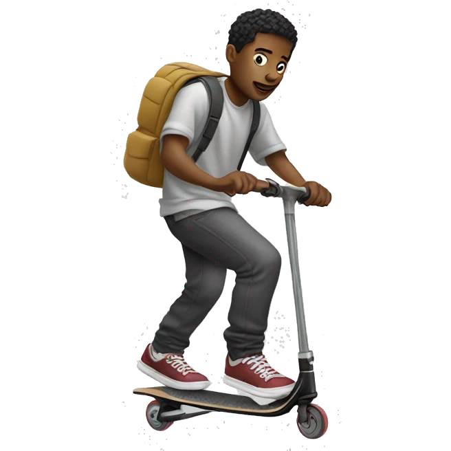 streetwear guy doing freestyle scootering emoji